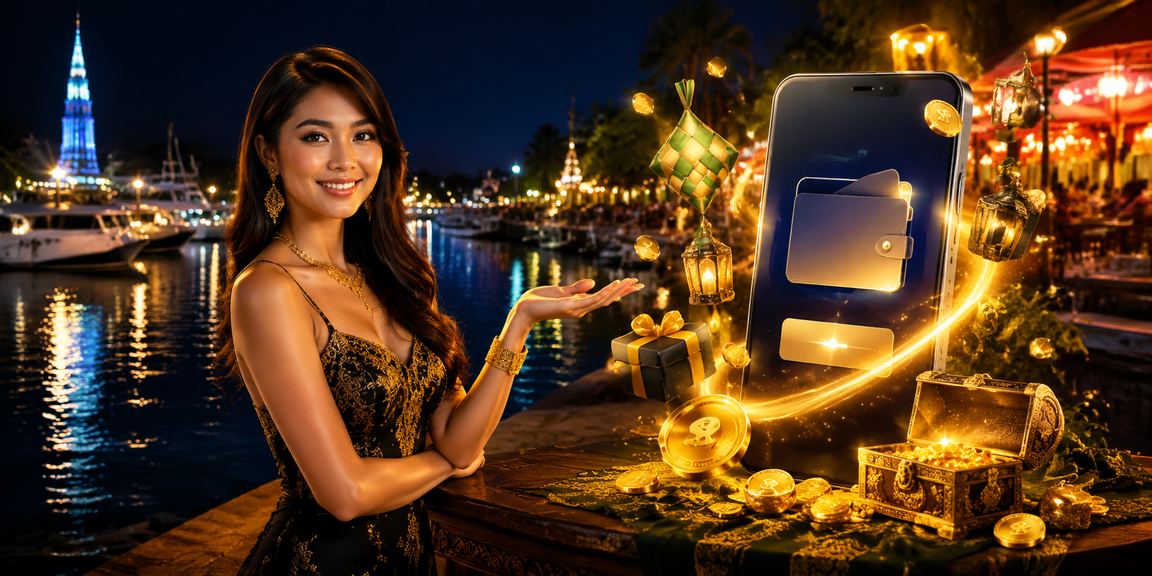 Pemandangan Langkawi dengan konsep pertaruhan sukan pada telefon pintar